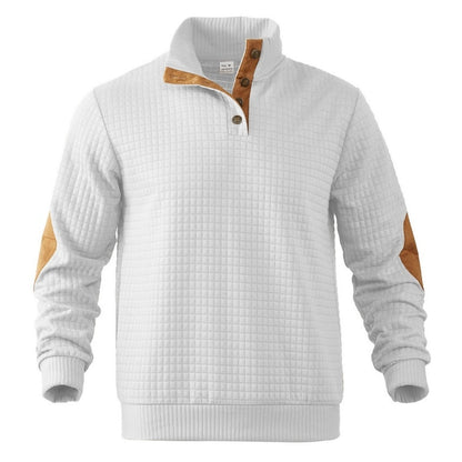 Men's Waffle Patchwork Sweatshirt