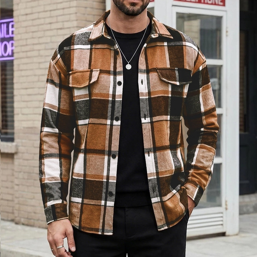 Classic Plaid Button Up Flannel Shirt