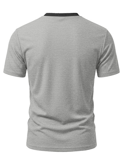 Men's Colorblock Waffle Henley T-Shirt