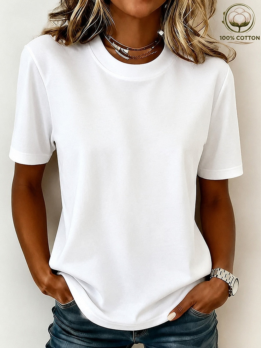 Women's 100% Cotton Crew Neck Top