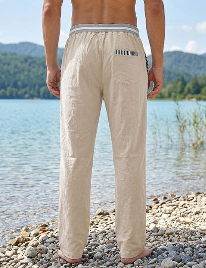 Lightweight Linen Pants With Elastic Waist