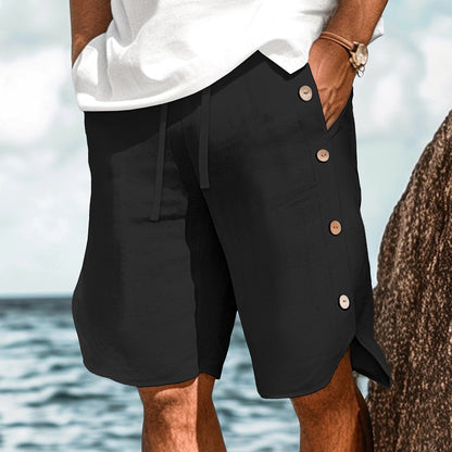 Summer Linen Shorts for Men-Elastic Waist, Multi-Pocket, Comfortable