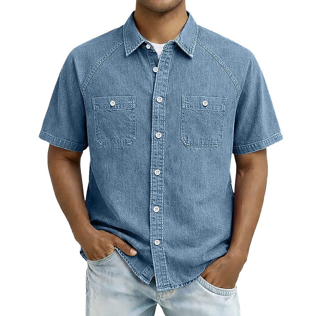 Men's Casual Shirt -100% Cotton Acid Wash