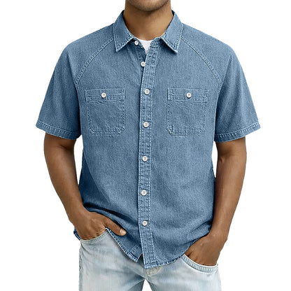 Men's Casual Shirt -100% Cotton Acid Wash