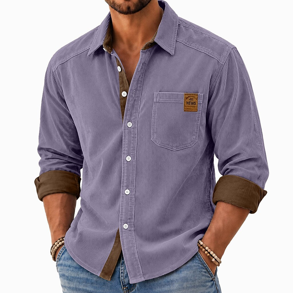 Textured Corduroy Button Up Shirt