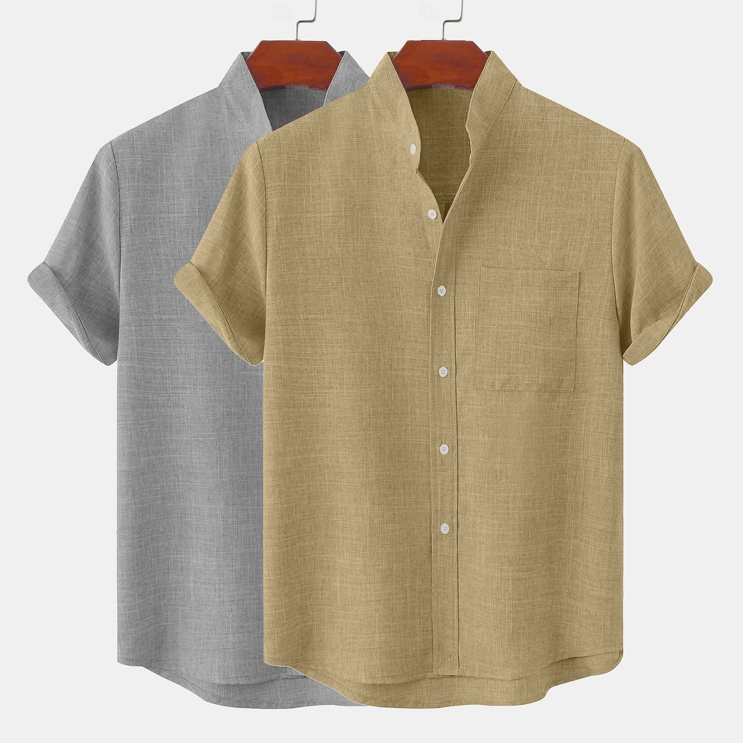 2 PCS Classic Linen Button-Up Shirts