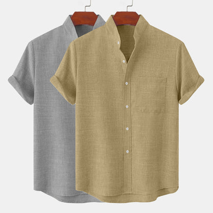 2 PCS Classic Linen Button-Up Shirts
