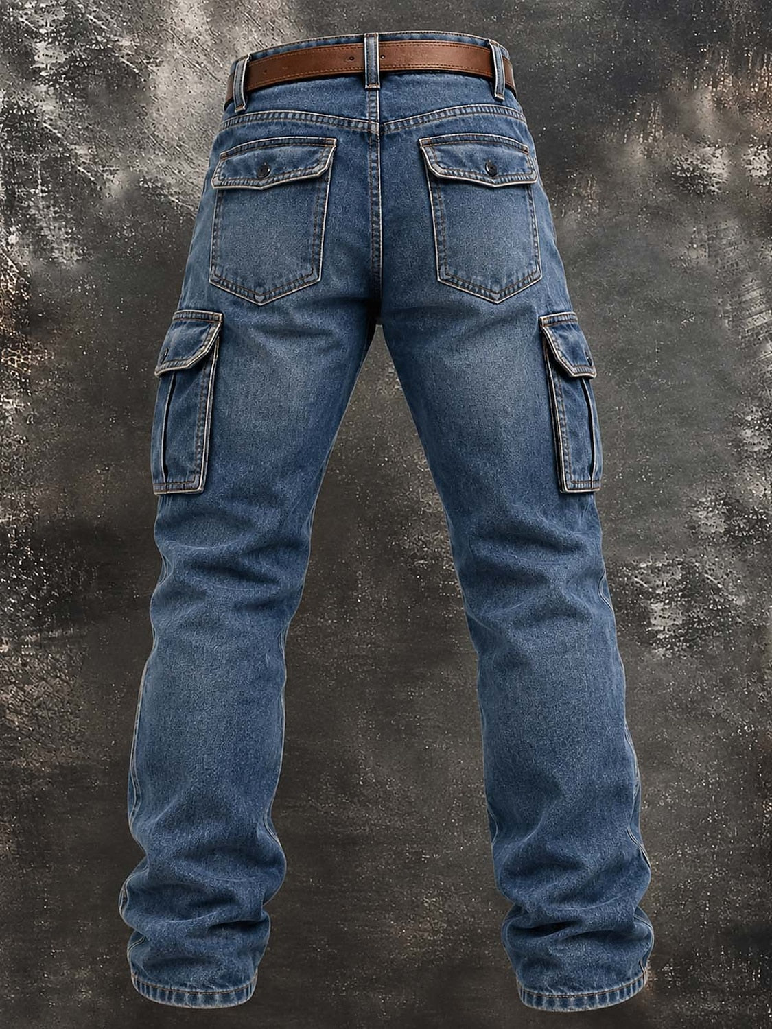 Vintage Washed Cotton Patchwork Cargo Pants