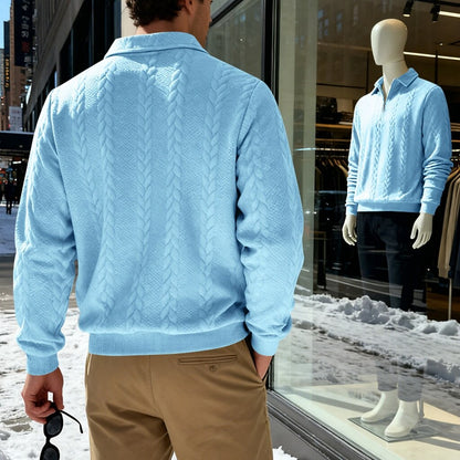 Men's Jacquard Soft Zipped Polo