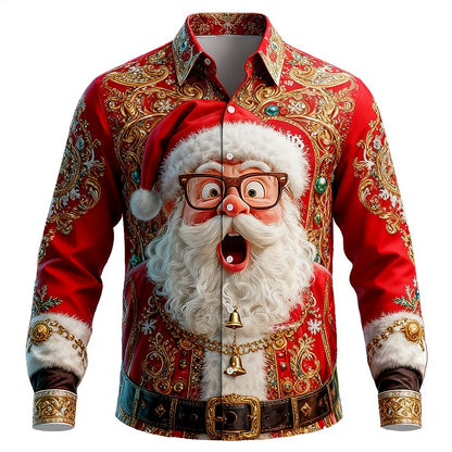 Men's Christmas Santa Tree Face Shirt