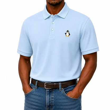 Textured 100% Cotton Pique Polo Shirt