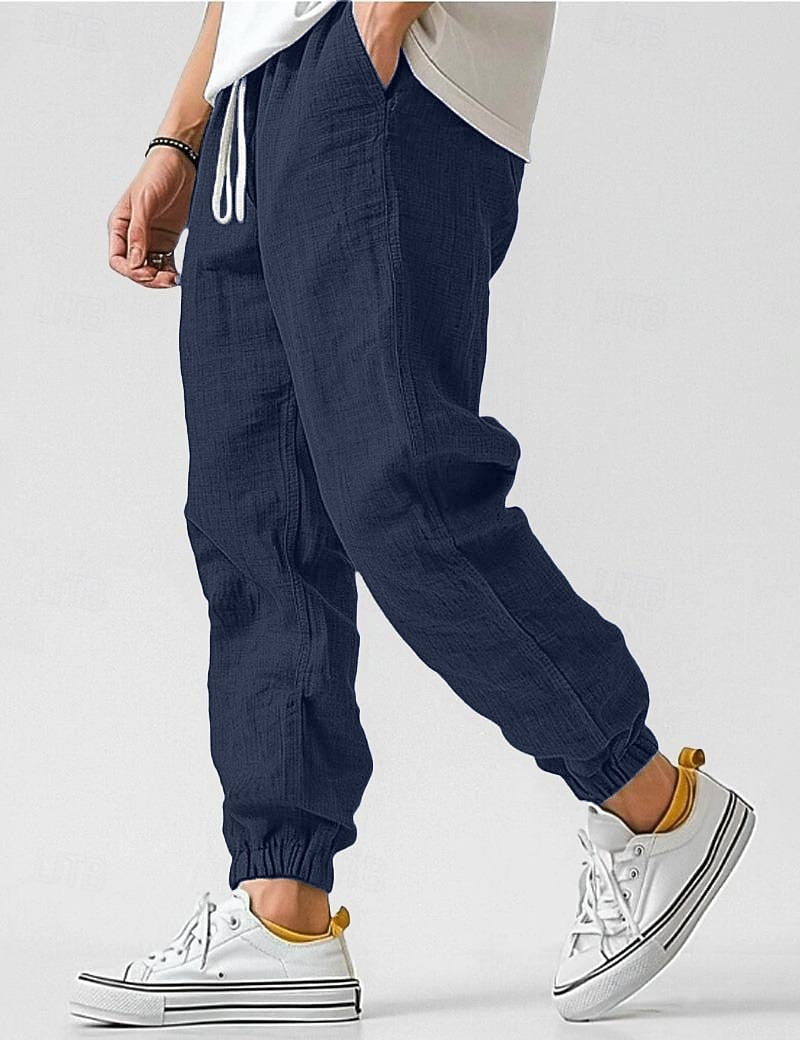 Men's Summer Cotton Linen Pants - Comfortable Baggy Style