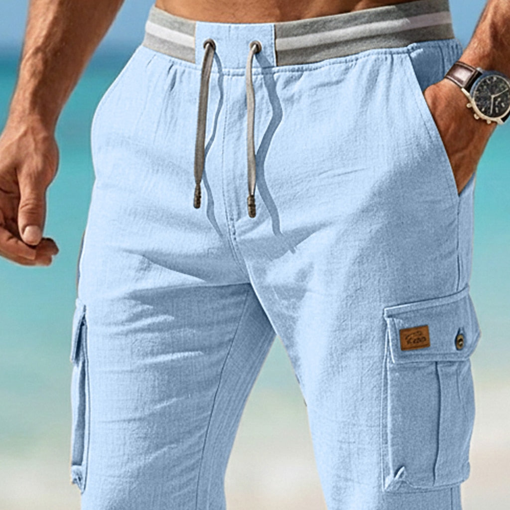 Baggy Drawstring Cotton Linen Pants
