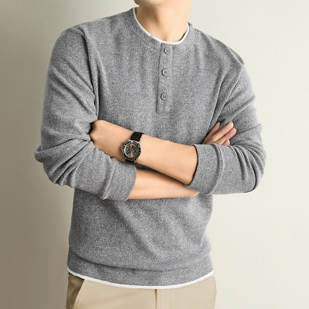 Ribbed Knit Crewneck Sweater Pullover