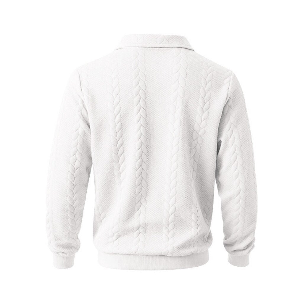 Comfort Jacquard Quarter Zip Polo