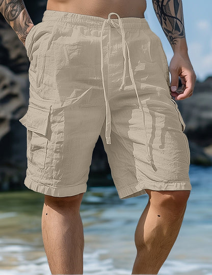 Men's Summer Linen Shorts-Multi-Pocket, Casual & Comfortable