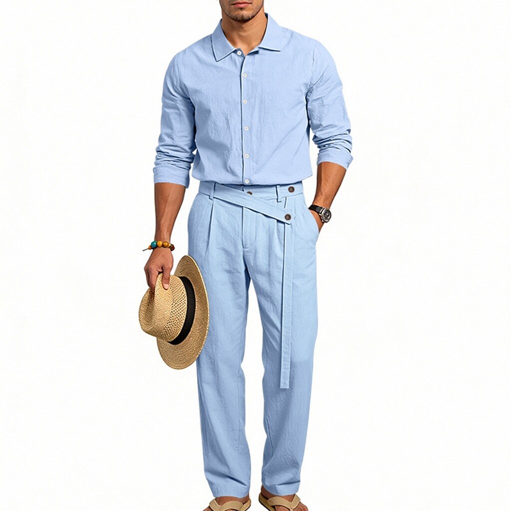 Cotton Linen Set-Shirt and Pants