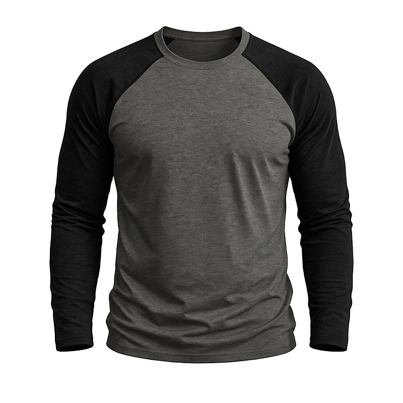 Casual Colorblock Long Sleeve T-shirts