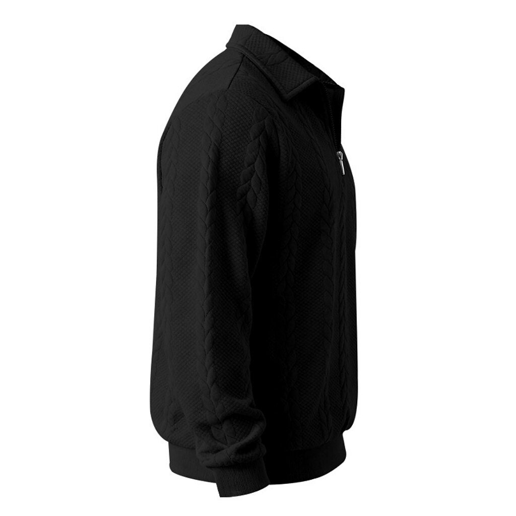 Comfort Jacquard Quarter Zip Polo