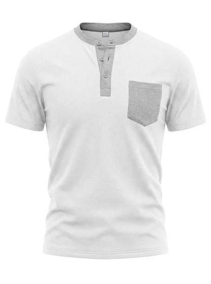 Men's Colorblock Waffle Henley T-Shirt