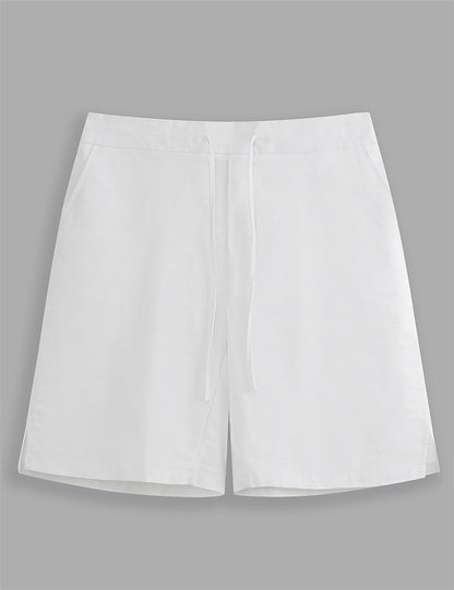Drawstring Linen Shorts-Relaxed Fit for Beach & Vacation