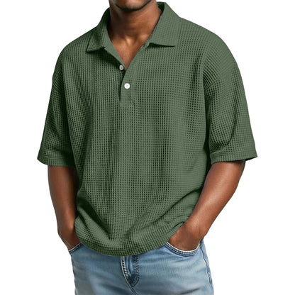 Men's Waffle Knit Polo Shirt