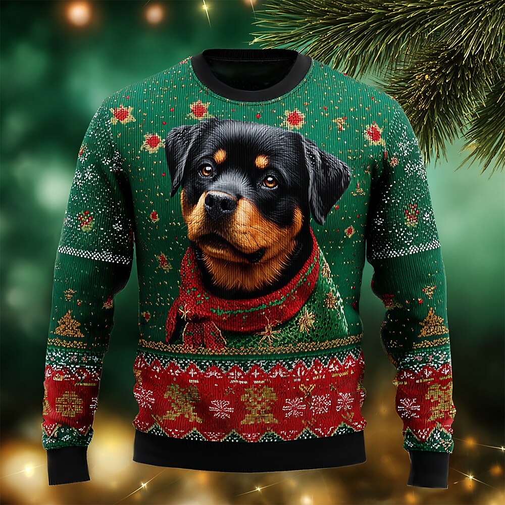 Christmas Funny Dog Festive Crewneck Sweatshirt