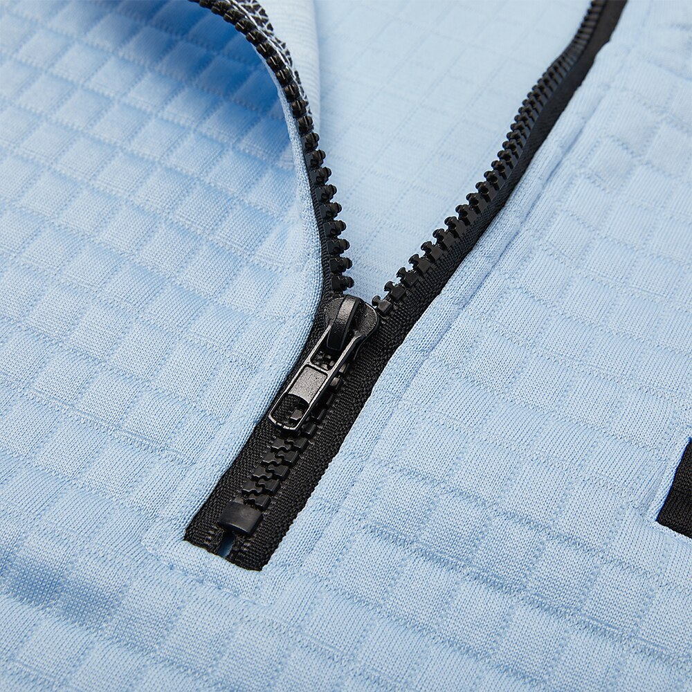 Quarter Zip Textured Waffle Polo