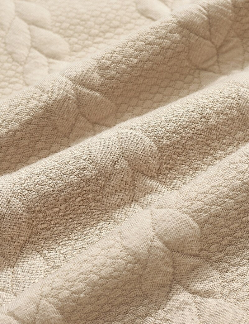 Jacquard Button Up Textured Sweatshirt