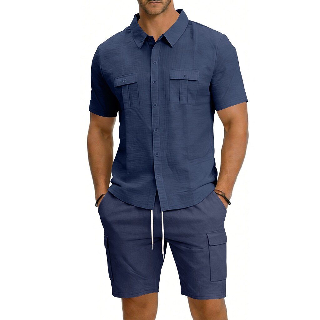 Cotton Linen Shirt & Shorts Set