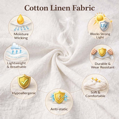 Drawstring Linen Pants - Relaxed Fit for Daily & Beach Wear