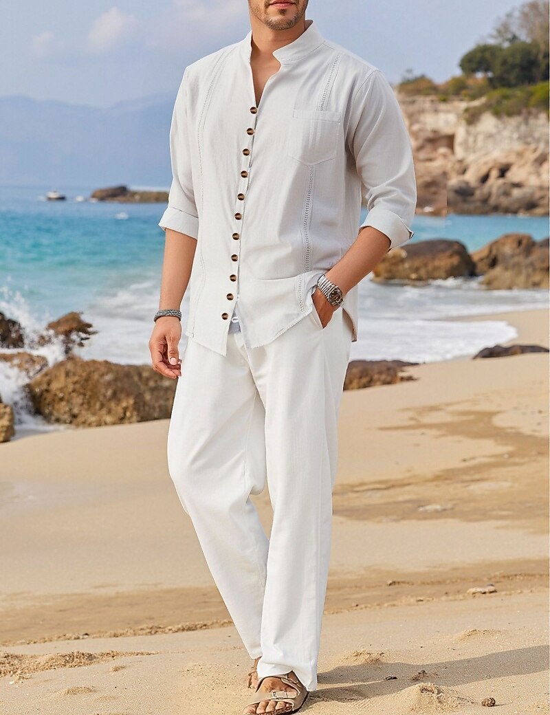 Cotton Linen Set Shirt Pants