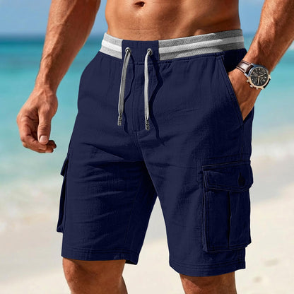 Cotton Linen Shorts with Elastic Waist