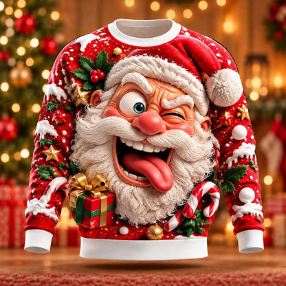 Men's Santa Claus 3D Graphic Crewneck Sweatshirt