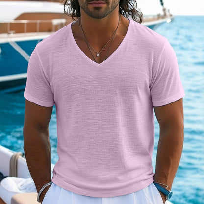 Soft Linen V-neck T-shirt