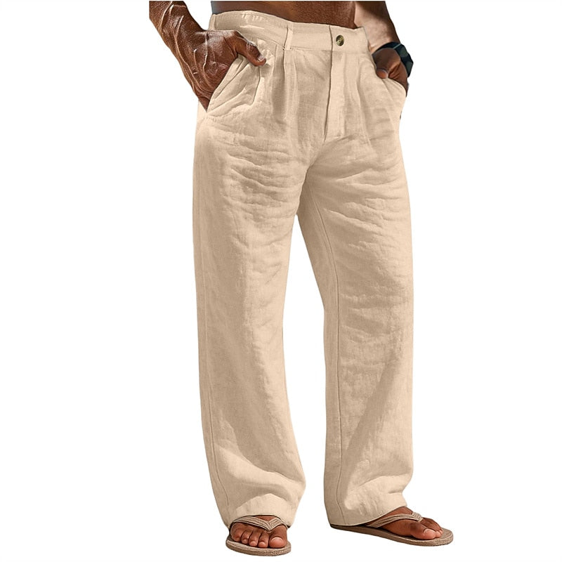 Lightweight Linen Baggy Pants - Comfortable Holiday & Vacation Wear