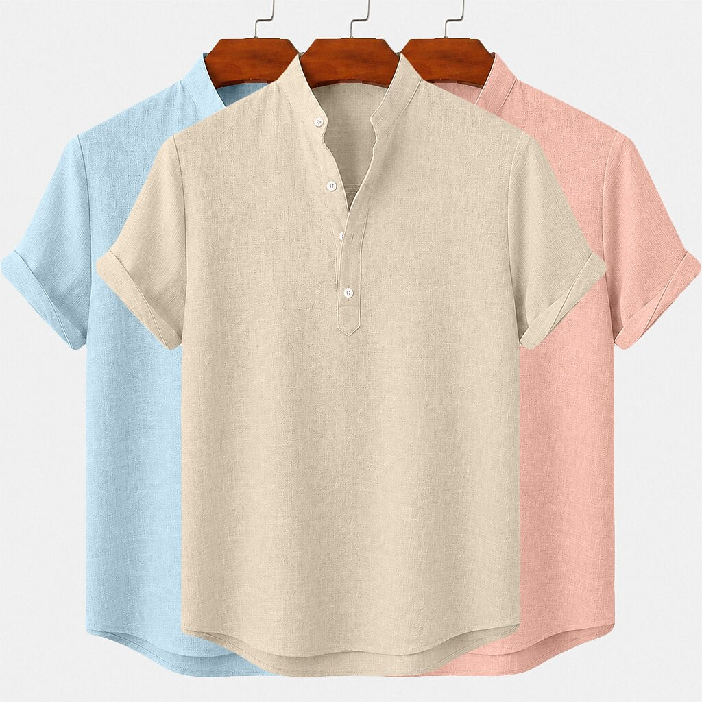 3-Pack Linen Popover Shirts