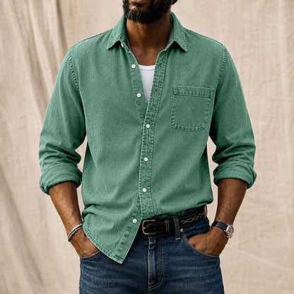 Washed Denim Cotton Casual Shirt