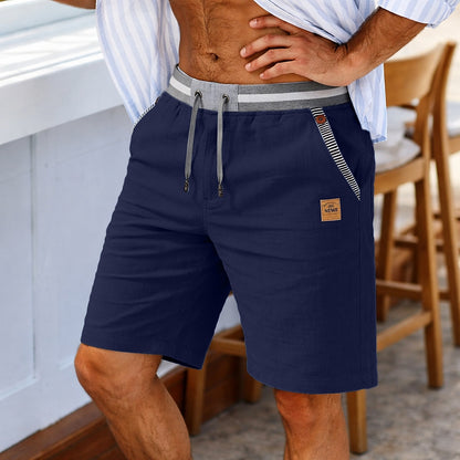 Linen Shorts With Elastic Waist