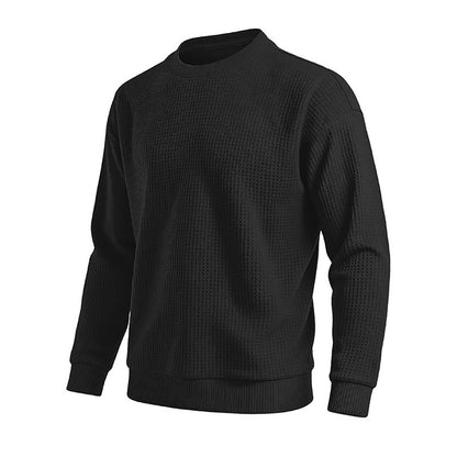 Classic Waffle Knit Crew Neck Sweatshirt