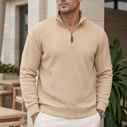 Men's Jacquard Everyday Zipper Sweatshirt