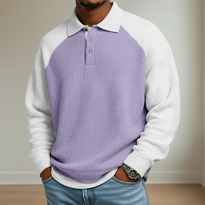 Colorblock Waffle Polo Shirts