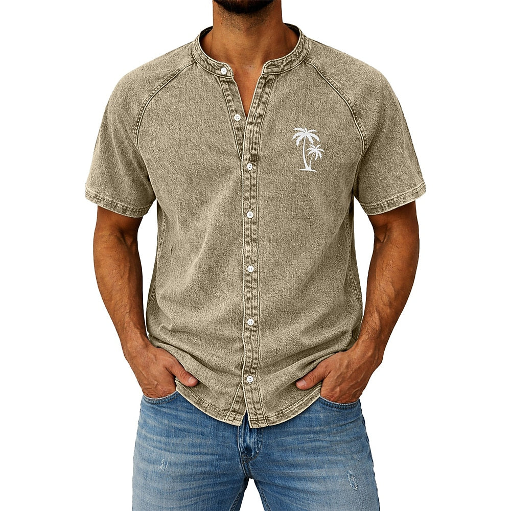 Acid Wash 100% Cotton Palm Tree Shirt