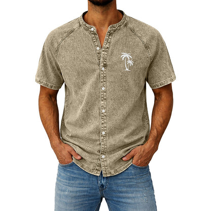 Acid Wash 100% Cotton Palm Tree Shirt