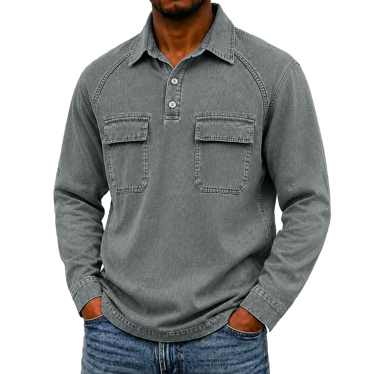Vintage Washed Cotton Pocketed Polo