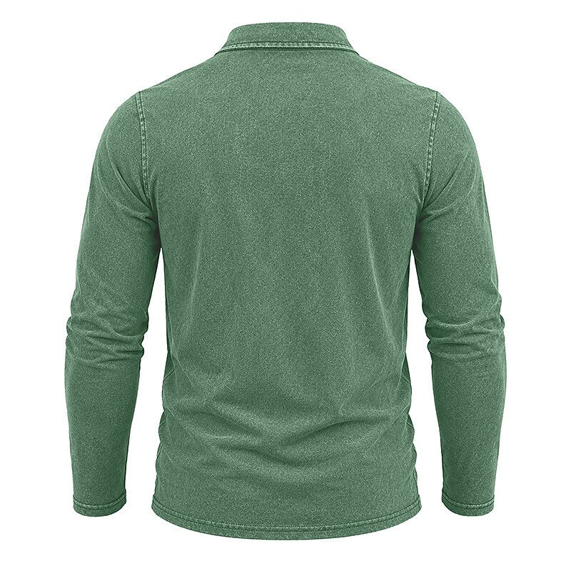 Vintage Washed 100% Cotton Polo Shirt