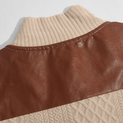 Patchwork Jacquard Textured Sweatshirt