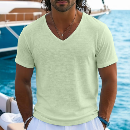 Soft Linen V-neck T-shirt