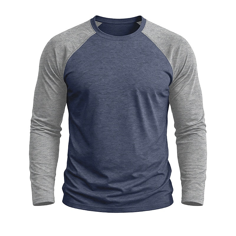Casual Colorblock Long Sleeve T-shirts