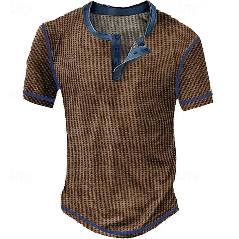 Men's Waffle V-neck T-Shirt